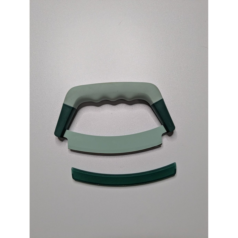 Mezzaluna Chopper Kuhn Rikon Green Non-Stick Blade Herb Ulu Knife Swiss Design